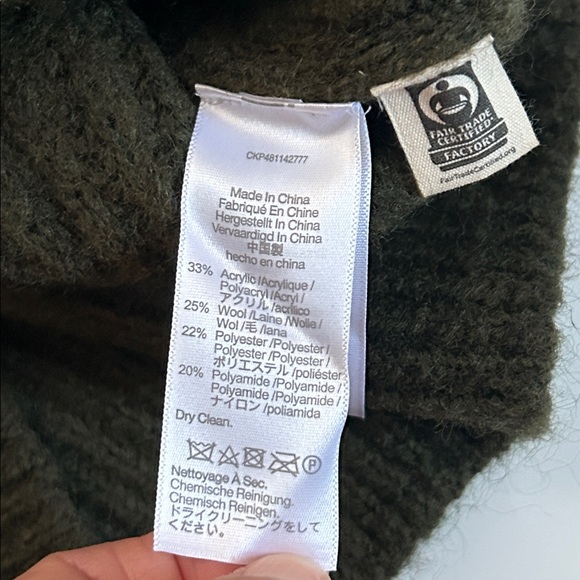 Madewell Wool Blend Wedge Sweater Heather Dark Olive Women's Size XXS - Picture 5 of 12